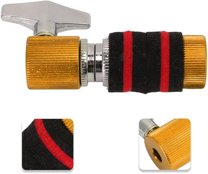 Chiffonade Hi-hat Clutch Cymbal,Aluminum Alloy Clutch for Standard Hi-Hat Stands, Fits 6-7mm Rods,Jazz Drum Parts Accessories(Yellow) - Image 2